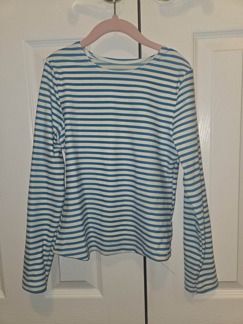 L.L. Bean Blue & White Striped Rashguard